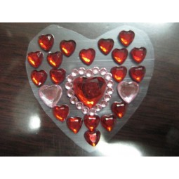 Wholesale customized high-end OEM New Design Heart-Shape DIY Crystal Sticker