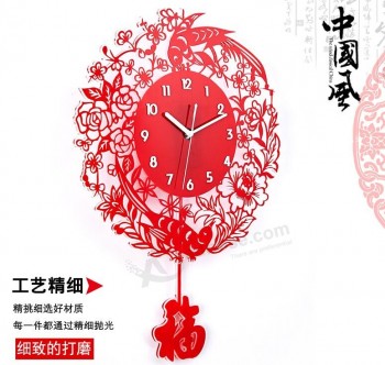Мода китайский подарок искусства акриловые настенные часы оптом