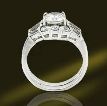 2017 批发定制高-结束时尚的纯银结婚戒指