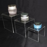 Clear Acrylic Riser Set of 3 (3-Inch, 4-Inch, 5-Inch) for Makeup Cosmetic Bottle Display Wholesale