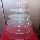 6 层水晶亚克力圆形蛋糕架或圆形有机玻璃蛋糕展示工具适合圣诞节/婚礼/生日工艺批发