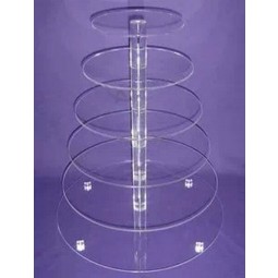 7 6 5 4 3 Tier Crystal Clear Circle Round Acrylic Cupcake Tower Stand Wedding Birthday Cake Plate Candy Dessert Pan Decoration Wholesale