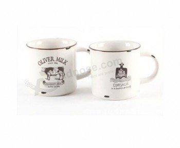 Wholesale customied top quality Hot Sale White Enamel Mug with Custom Size