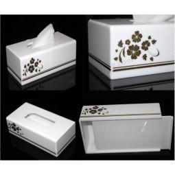 Modern White Acrylic Bathroom Facial Tissue Dispenser Box Cover / Decorative Napkin Holder Wholesale