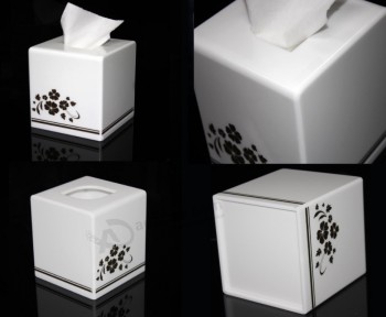 White Square Acrylic Lucite Tissue Box Cover Wholesale