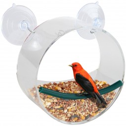 Circular Acrylic Bird Feeder with Drain Hole Wholesale
