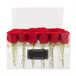 透明塑料亚克力包装盒玫瑰流动包装批发