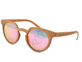 定制的顶级品质新多-彩色木框架太阳眼镜