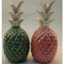 Customied top quality New Fruits Pineapple Design Pearl Glazed Ceramic Money Exchange