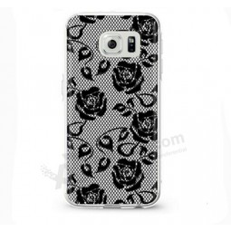 2017 Customied top quality 3D Hollow Lace Pattern Transparent Custom Phone Cases