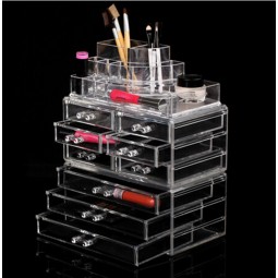 Makeup Cosmetics Jewelry Organizer Clear Acrylic 9 Drawers Display Box Storage Wholesale