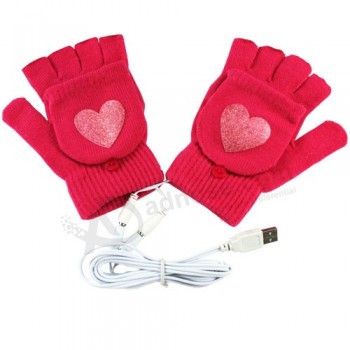 Black Winter Warmer Knitted Full-Finger Gloves Wholesale