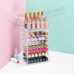 7 Layer Large Capacity Transparent Acrylic Cosmetic Lipstick Storage Box Wholesale