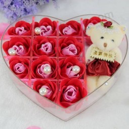 Custom High Quality Transparent Heart-Shaped Acrylic Rose Box Wholesale