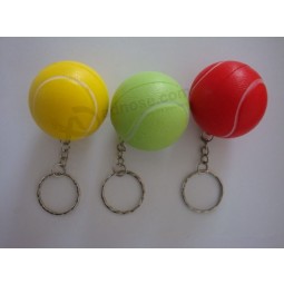 Wholesale Customied high quality PU Foam Mini Tennis Ball Keychain