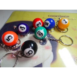 Wholesale Customied high quality Promotional Mini Cute Billards Ball Kaychain