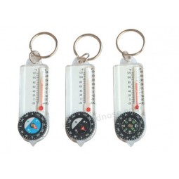 Factory direct sale top quality Multifunctional Acrylic Thermometer Compass Keychain