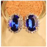 Factory direct sale top quality in Stock Vintage Blue Sapphire Gemstone Earrings