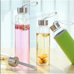 Factory direct sale top quality Round Clear Glass Water Bottle
