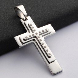 Factory direct sale top quality Fashion Movie Fans Silver Cross Men′s Pendant