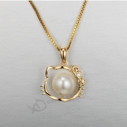 Factory direct sale top quality Necklace Fashion Jewelry with Rose Pearl Gold Pendant