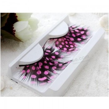 Factory direct sale top quality Colorful Handmade Feather Eyelashes