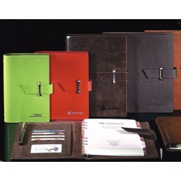 Wholesale customized high-end Faux/PU/ Cow Leather Hardcover Agenda/Organizer