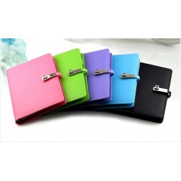 Wholesale customized high quality Metal Spiral Notebook / Colorful PU Agenda