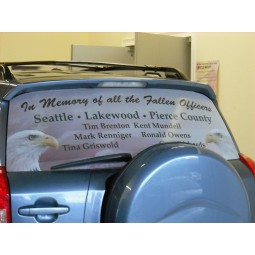 Etiqueta engomada de la ventana del coche perforada de la visión del vinilo adhesivo de una manera al por mayor