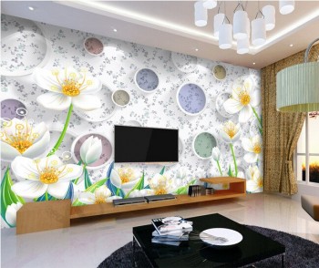 Benutzerdefinierte Wohnzimmer TV Hintergrund Wandbilder Tapete Großhandel