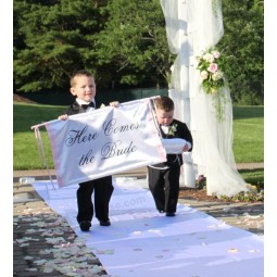 A bandeira da noiva sinal de casamento cerimônia banner ringbearer flor menina photo prop tecido banner atacado barato