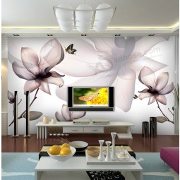 Custom Design Living Room Sofa Background Flowers Wallpaper Wholesale