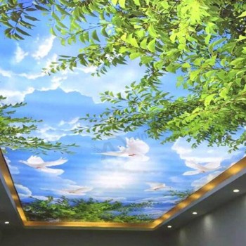 Forest canopy drop decke fluoreszierende dekorative deckenabdeckung skylight film billig großhandel