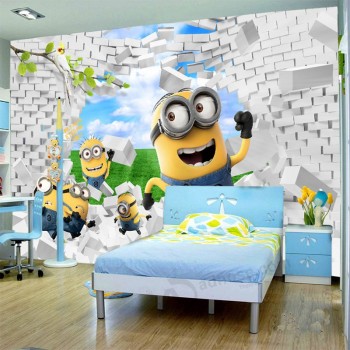 Barato personalizado foto papel de parede decoração mural de parede para crianças bebê quarto atacado