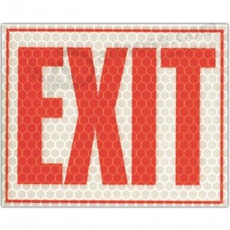 Weather Resistant Reflective Glow Exit Sign Reflective Banner Sign Wholesale