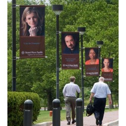 Pendurado dupla face banners de poste para exibição de rua por atacado