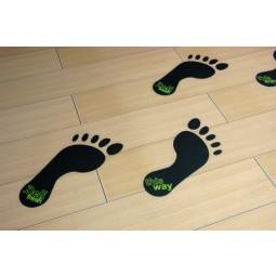 Bedrukte en gesneden om voetafdruk vorm vloer grafische stickers stickers op maat