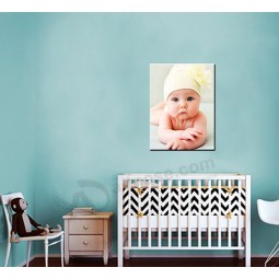 Impresión personalizada de la lona de la foto, anuncio de la foto del bebé, arte de la pared de la niña o del bebé, impresión de la lona de la pared de la foto del bebé al por mayo