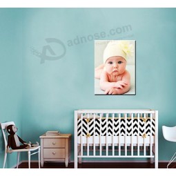 Personalized Photo Canvas Print, Baby Photo Announcement Baby Boy Wall Art