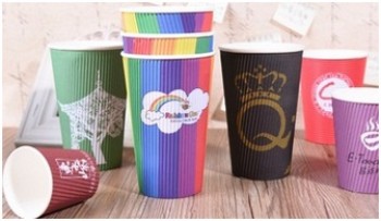 Wholesale customized top quality Corrugated Paper Cups / Thickening Special Hot Paper Cups