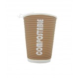 Wholesale customized top quality Kraft Ripple Wall Paper Cups Offset Logo, PE Paper Cup