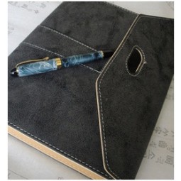 Wholesale customized top quality Efficiency Manual Loose-Leaf Notebook, Grey Notebook with Plastic Pen Set