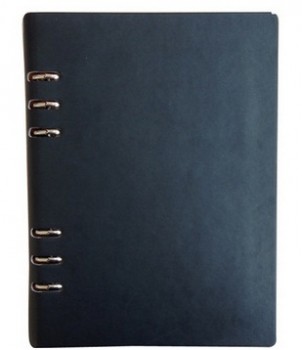 Factory Direct Wholesale customized top quality Business Notebook, Imitation Black Leather Cover Notepad