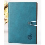 Wholesale customized top quality Funncy Blue Leather Cover Notebook. Delicate Series Notebook