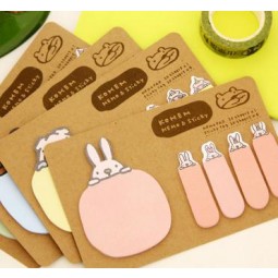 Wholesale customized top quality Stationery Sticker Notes, Animals Shaped Kraft Paper Sticky Notes