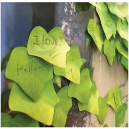 Wholesale customized top quality Fresh Flower Shaped Memo Pad. Green Colour Leaf Sticky Notes