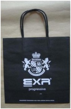 Wholesale customized top quality Black Bag with Double Handle for Shopping, Promotion Paper Bags