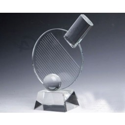 2017 Wholesale customized high-end K9 Table Tennis Crystal Trophy Medal for Winner (KS04033)