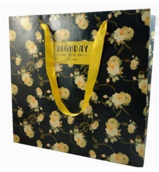 Wholesale customized top quality Supply White Kraft Paper Shopping Bag, Gift Bag Customized Logo