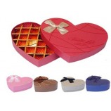 批发定制顶级品质巧克力包装纸盒，心-Velentine的一天形状的盒子